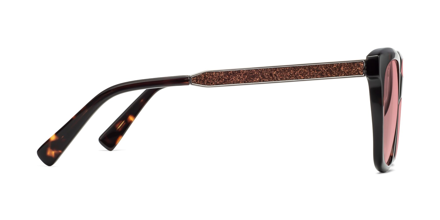 Side of Talent in Tortoise with Medium Garnet Tinted Lenses