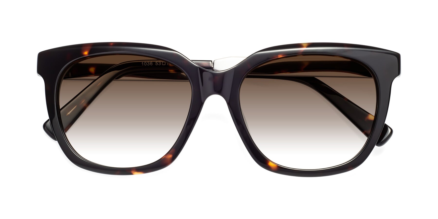Folded Front of Talent in Tortoise with Brown Gradient Lenses