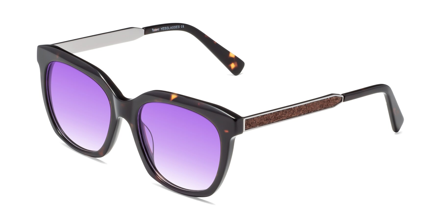 Angle of Talent in Tortoise with Purple Gradient Lenses