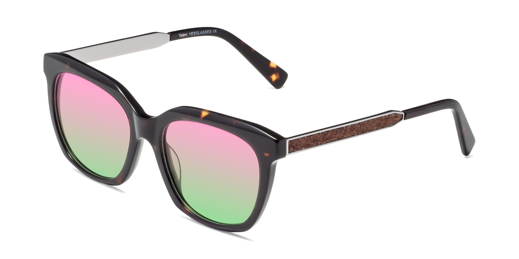 Angle of Talent in Tortoise with Pink / Green Gradient Lenses