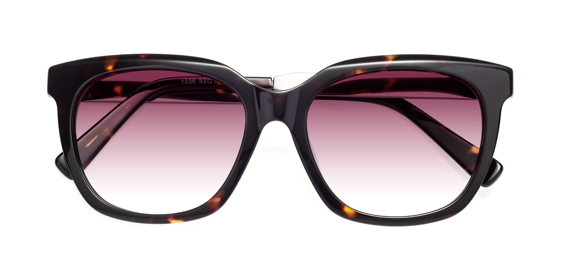 Folded Front of Talent in Tortoise with Wine Gradient Lenses