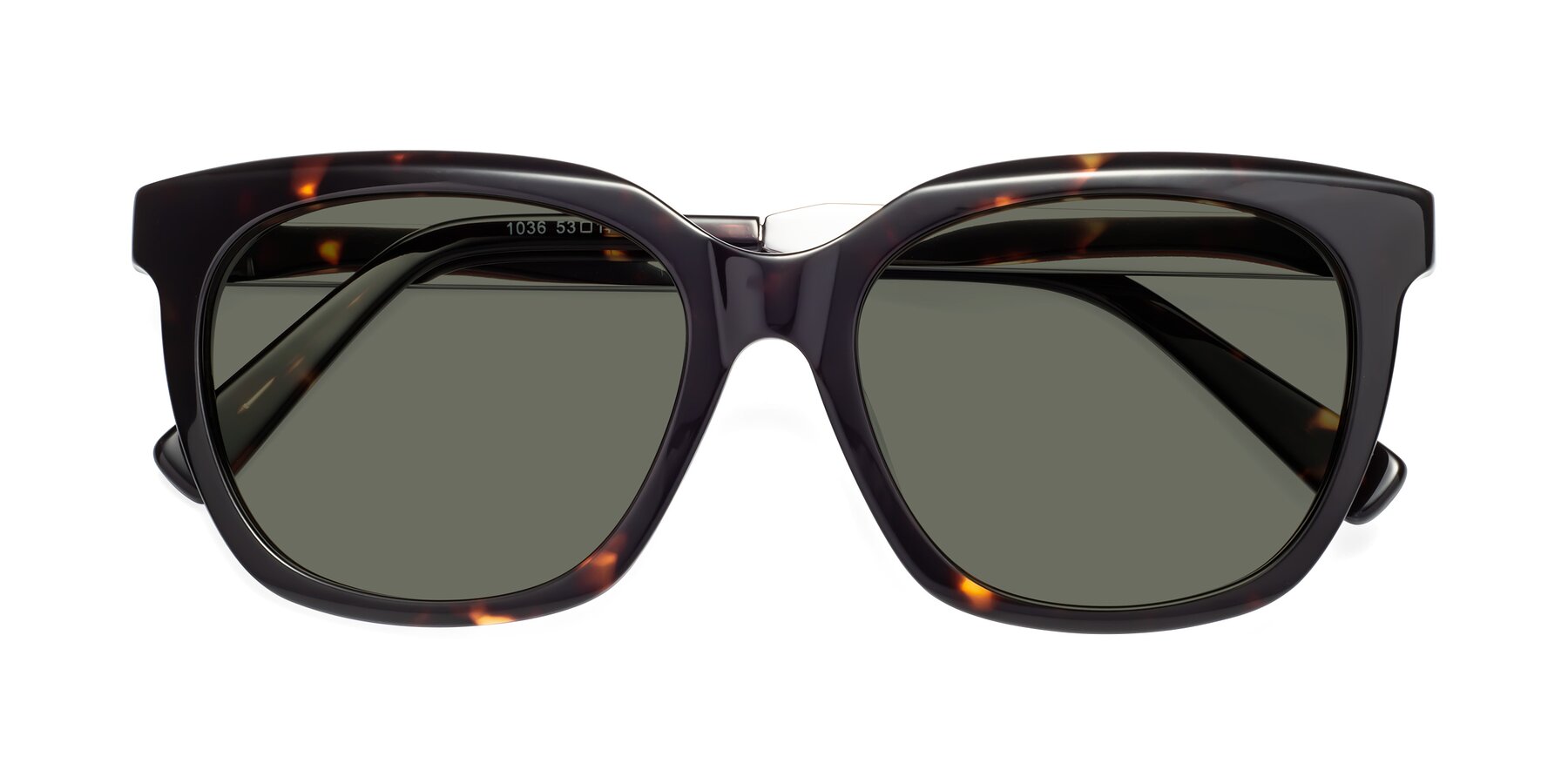 Folded Front of Talent in Tortoise with Gray Polarized Lenses