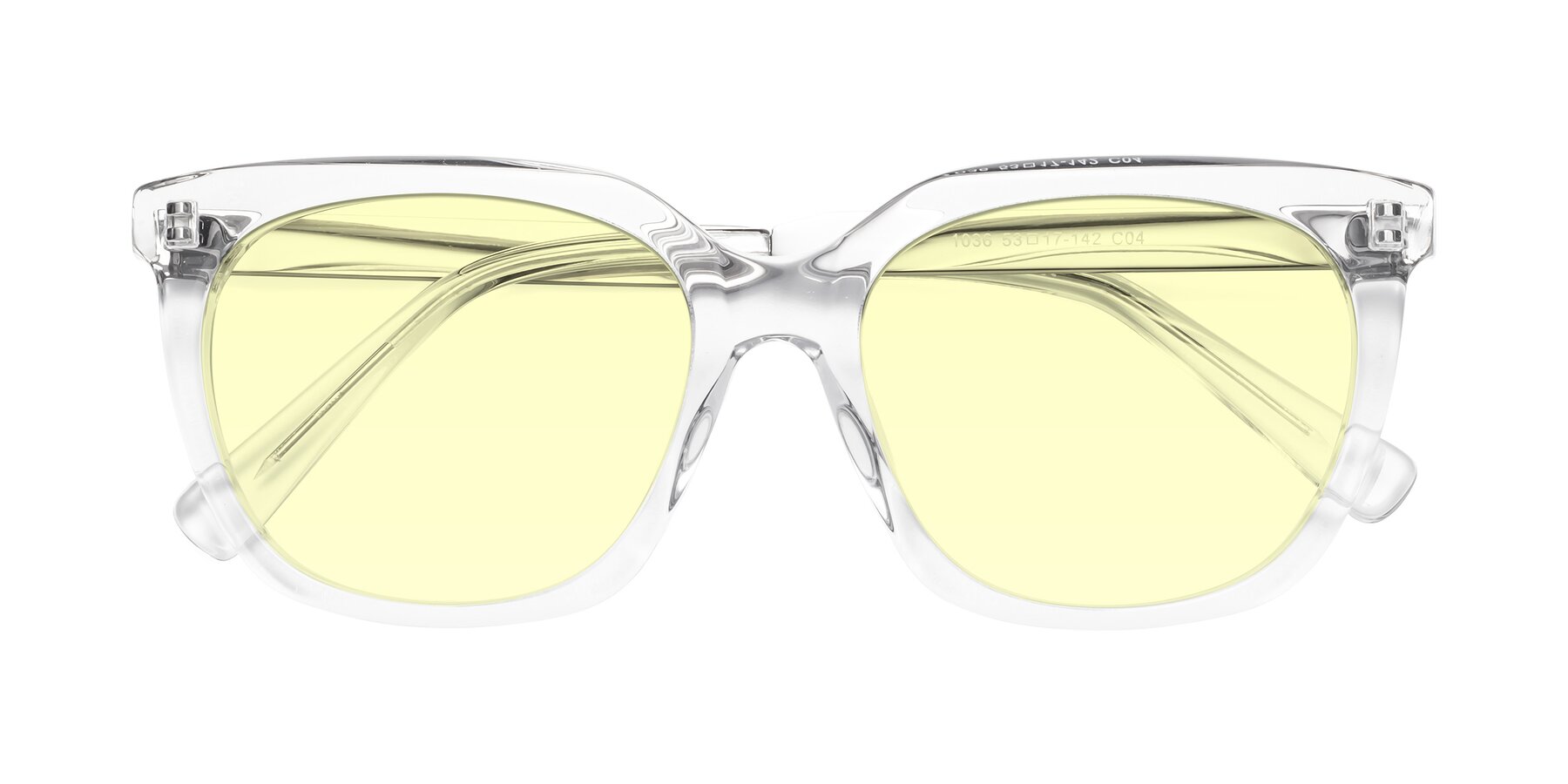 Folded Front of Talent in Clear with Light Yellow Tinted Lenses