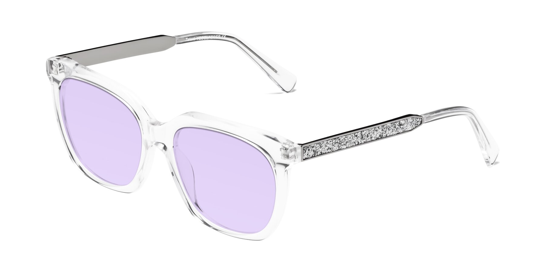 Angle of Talent in Clear with Light Purple Tinted Lenses