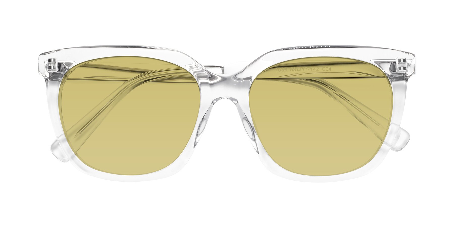 Folded Front of Talent in Clear with Medium Champagne Tinted Lenses
