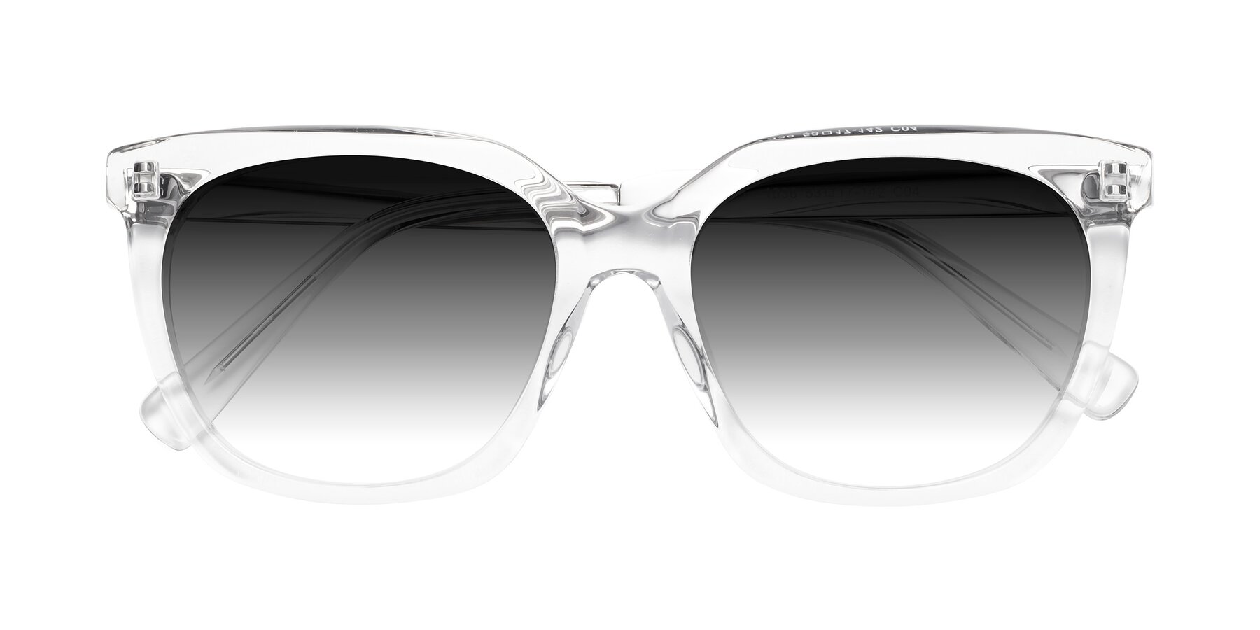 Folded Front of Talent in Clear with Gray Gradient Lenses