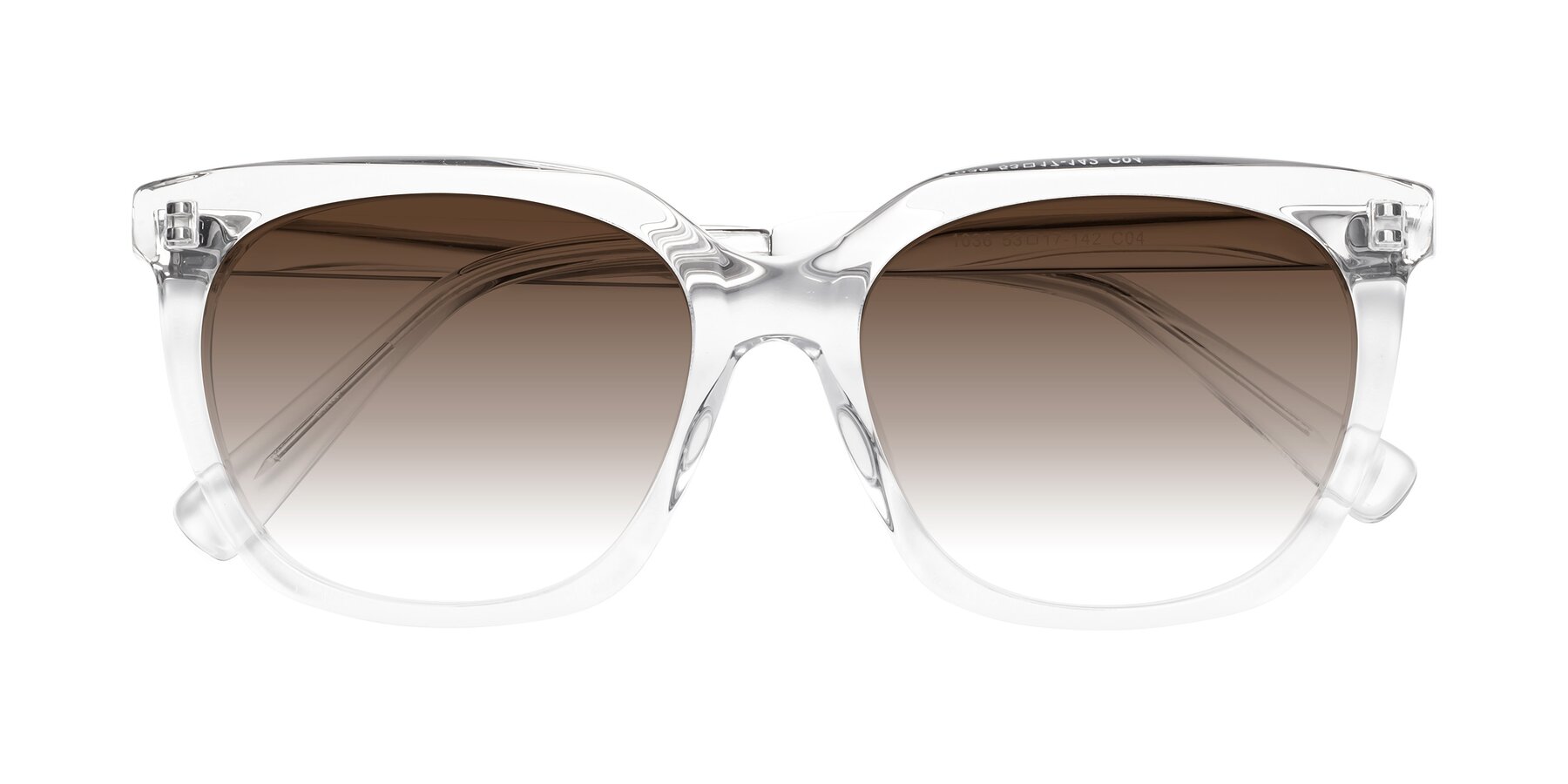 Folded Front of Talent in Clear with Brown Gradient Lenses