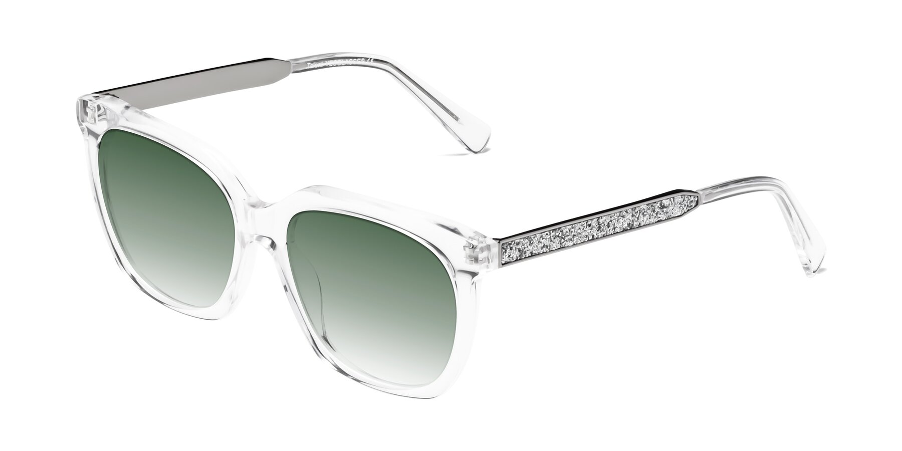 Angle of Talent in Clear with Green Gradient Lenses