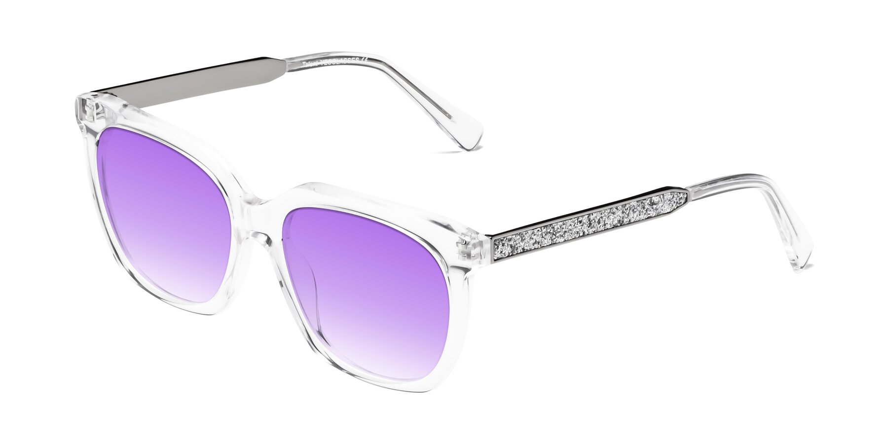 Angle of Talent in Clear with Purple Gradient Lenses