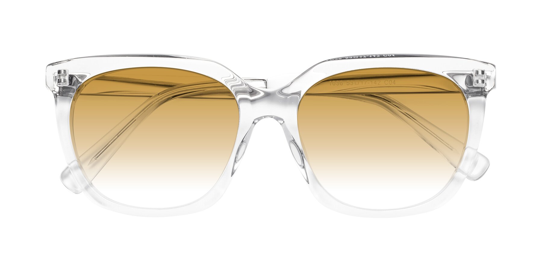 Folded Front of Talent in Clear with Champagne Gradient Lenses