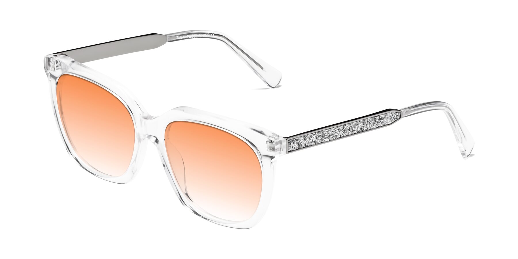 Angle of Talent in Clear with Orange Gradient Lenses