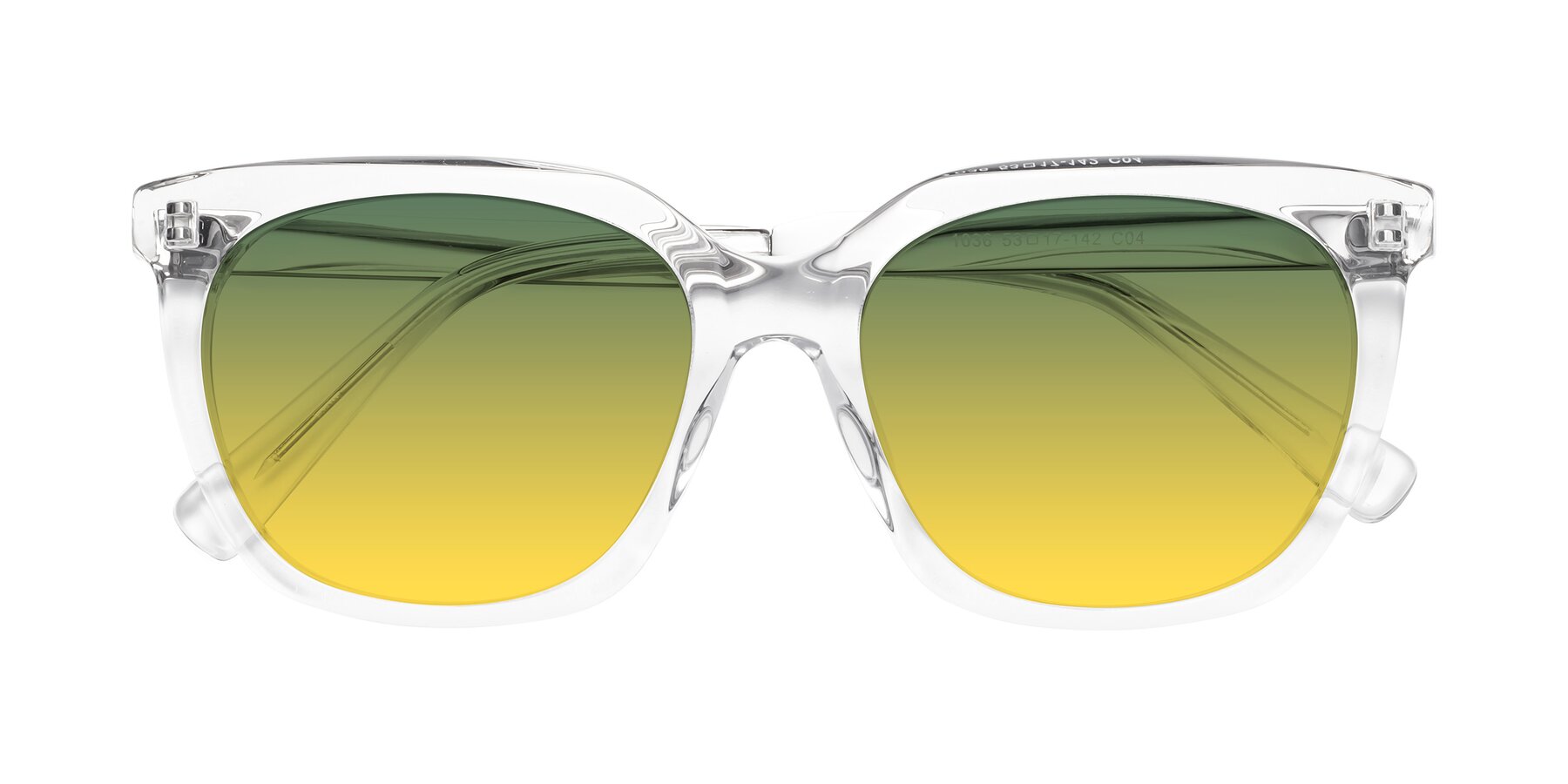 Folded Front of Talent in Clear with Green / Yellow Gradient Lenses
