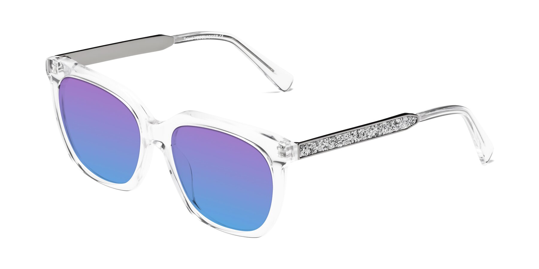 Angle of Talent in Clear with Purple / Blue Gradient Lenses