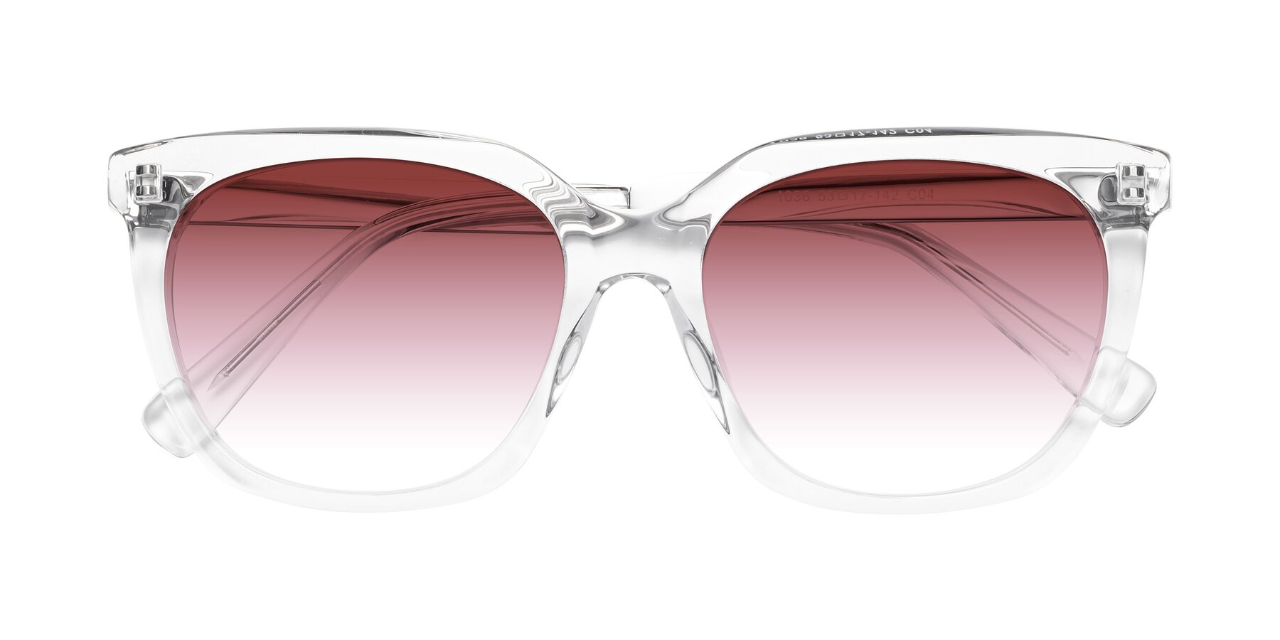 Folded Front of Talent in Clear with Garnet Gradient Lenses