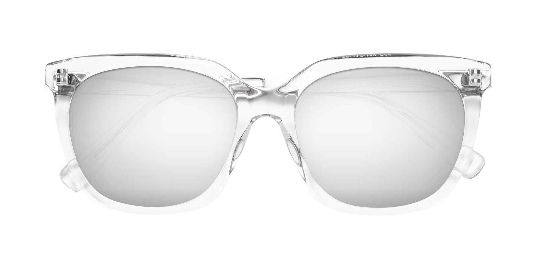Folded Front of Talent in Clear with Silver Mirrored Lenses