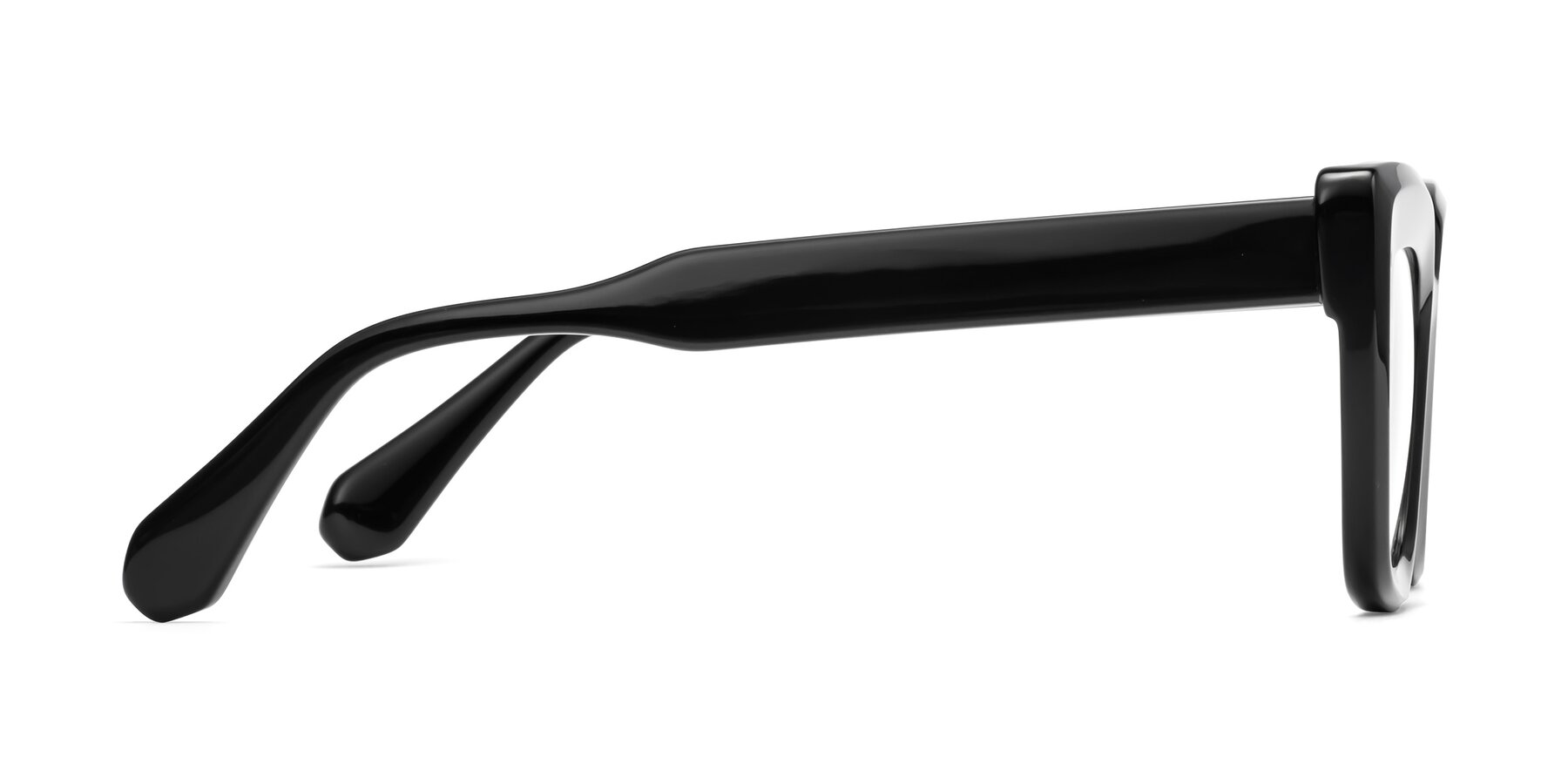 Side of Homan in Black with Clear Reading Eyeglass Lenses