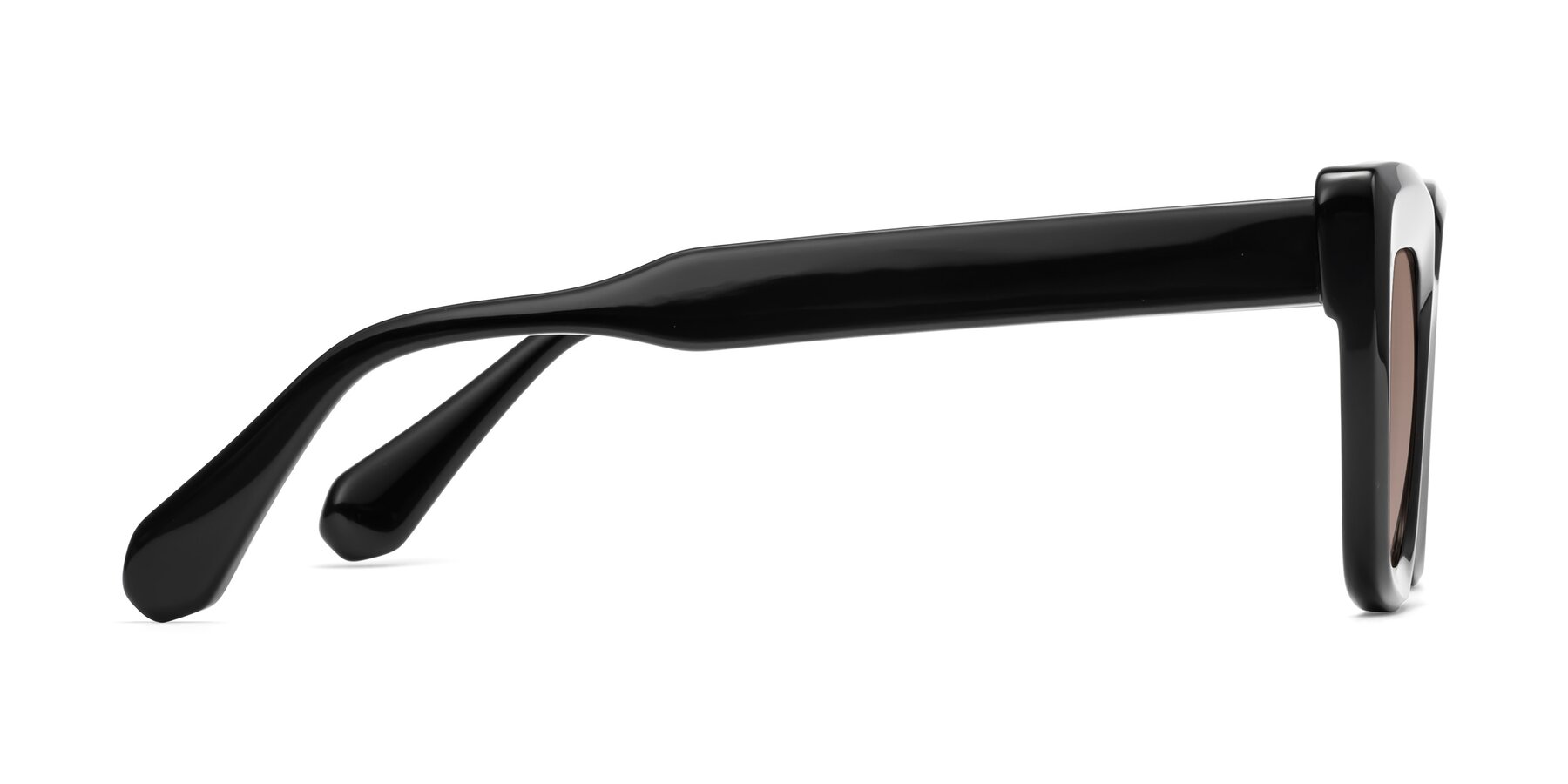 Side of Homan in Black with Medium Brown Tinted Lenses