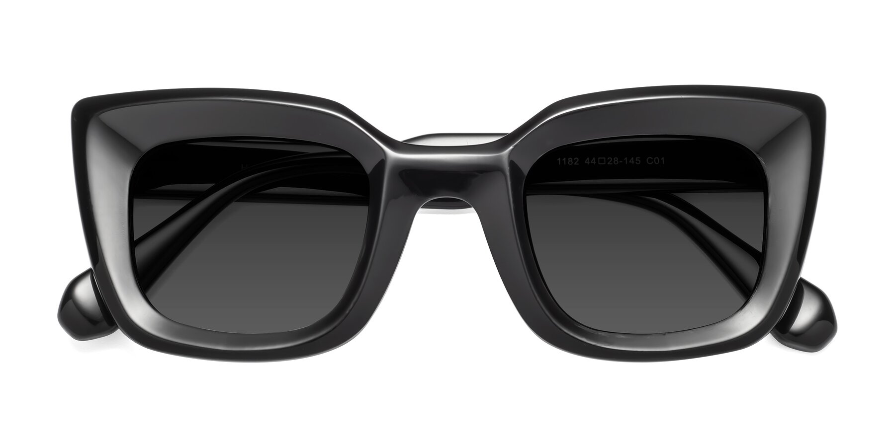 Folded Front of Homan in Black with Gray Tinted Lenses