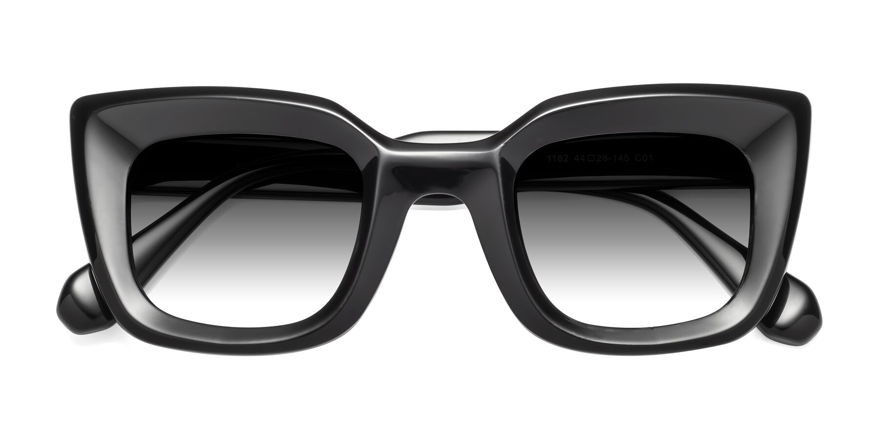 Folded Front of Homan in Black with Gray Gradient Lenses