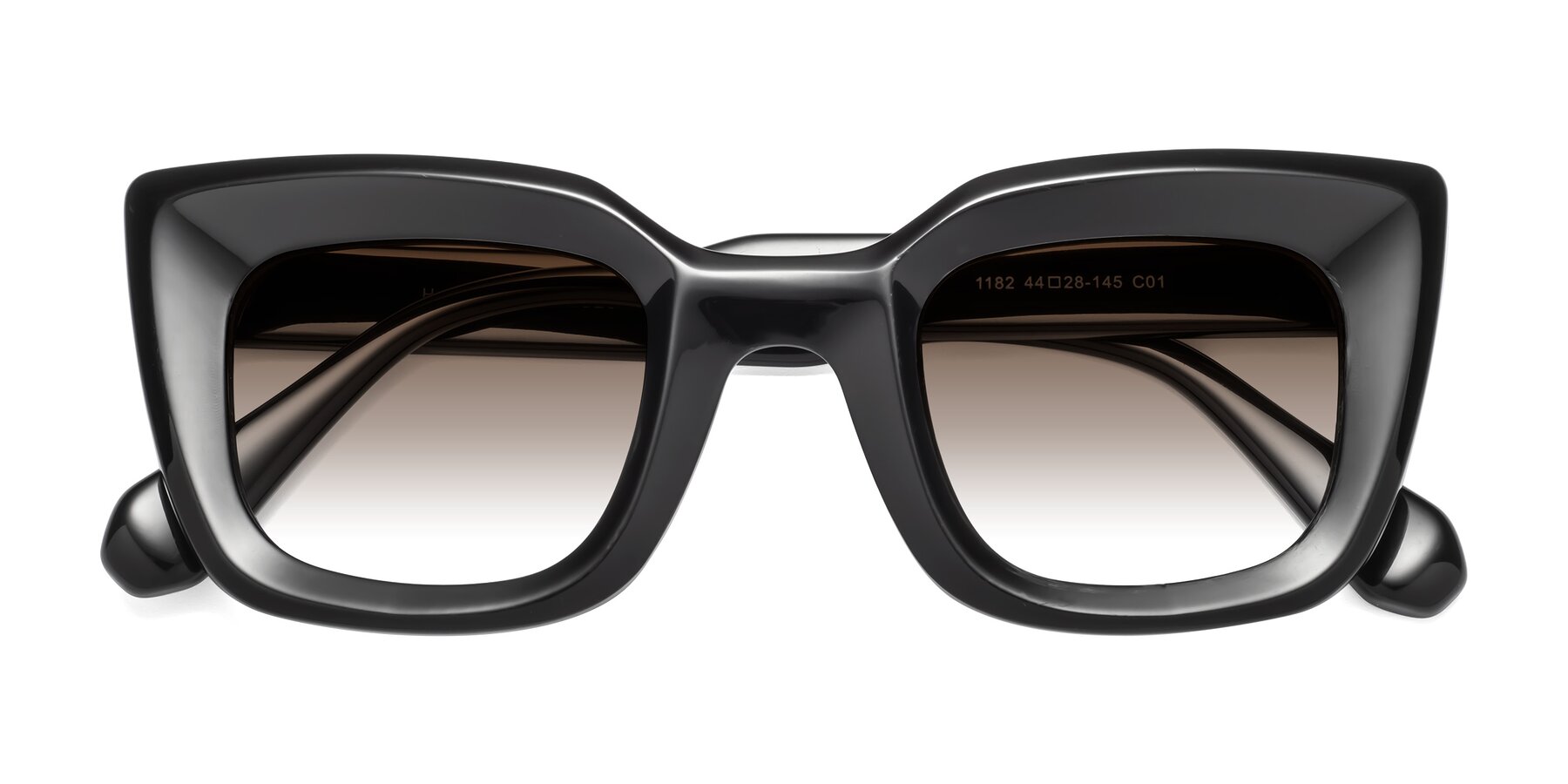 Folded Front of Homan in Black with Brown Gradient Lenses