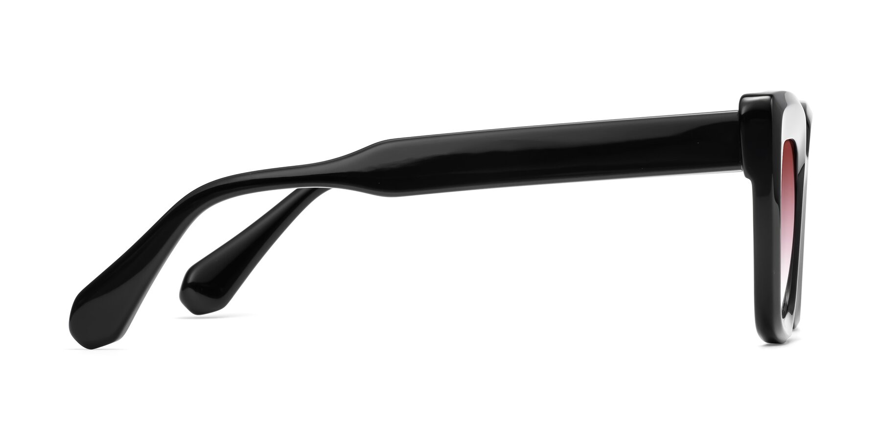 Side of Homan in Black with Garnet Gradient Lenses