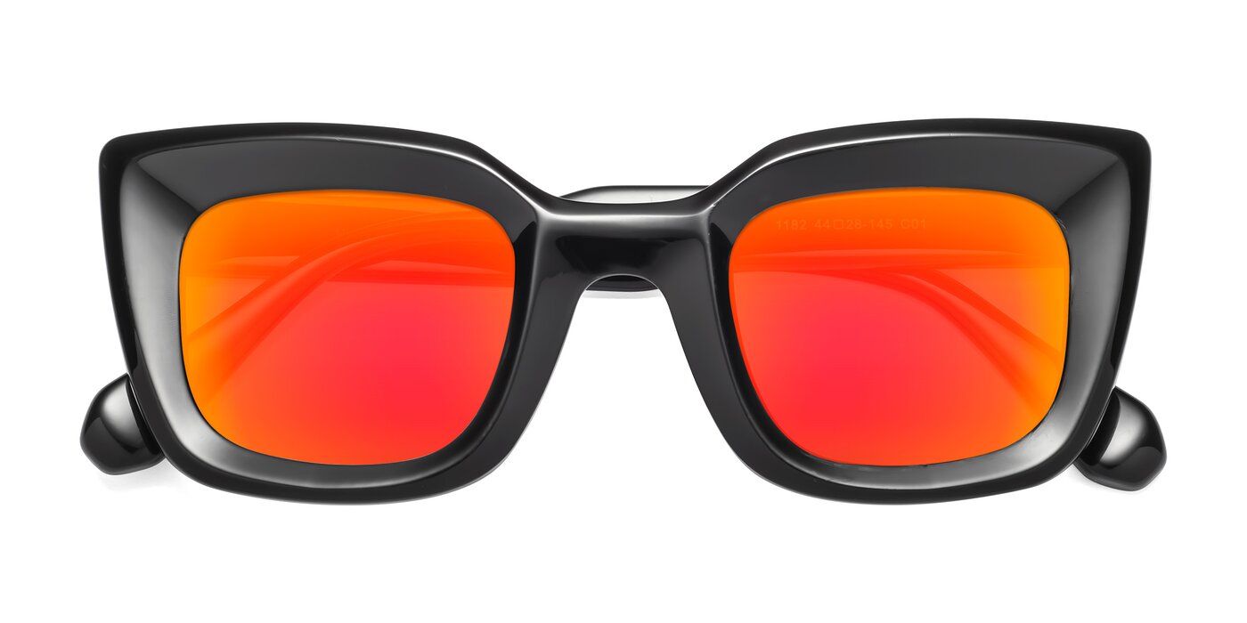 Homan - Black Flash Mirrored Sunglasses