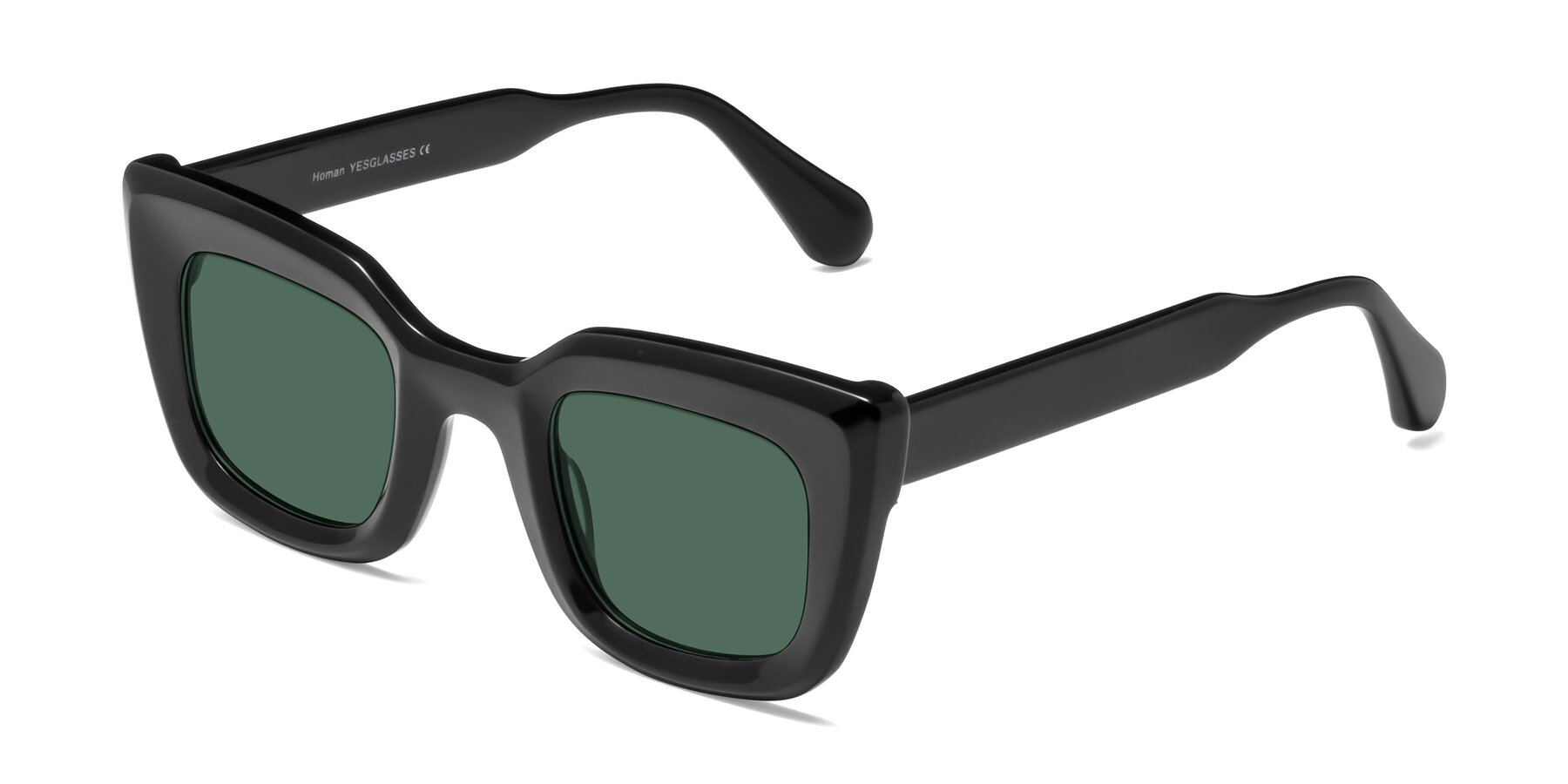 Angle of Homan in Black with Green Polarized Lenses