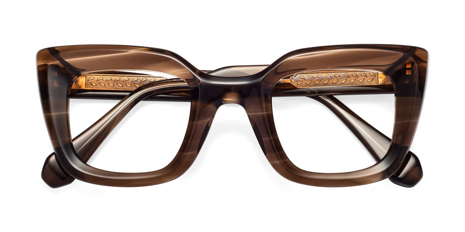 Folded Front of Homan in Chocolate with Clear Blue Light Blocking Lenses