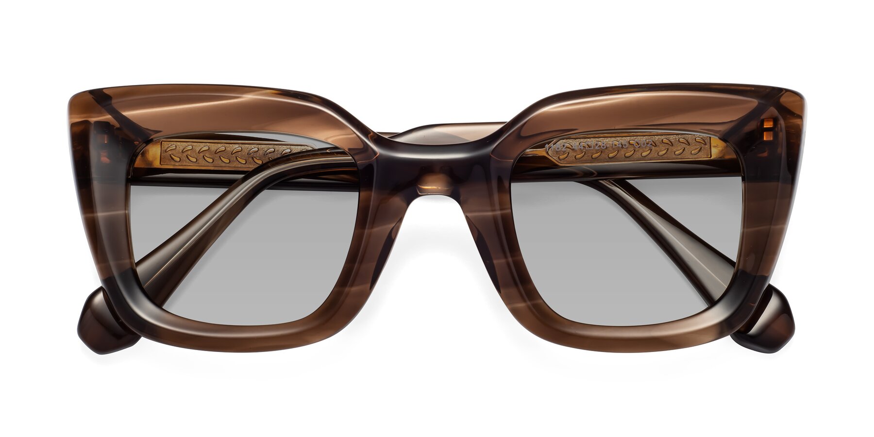 Folded Front of Homan in Chocolate with Light Gray Tinted Lenses