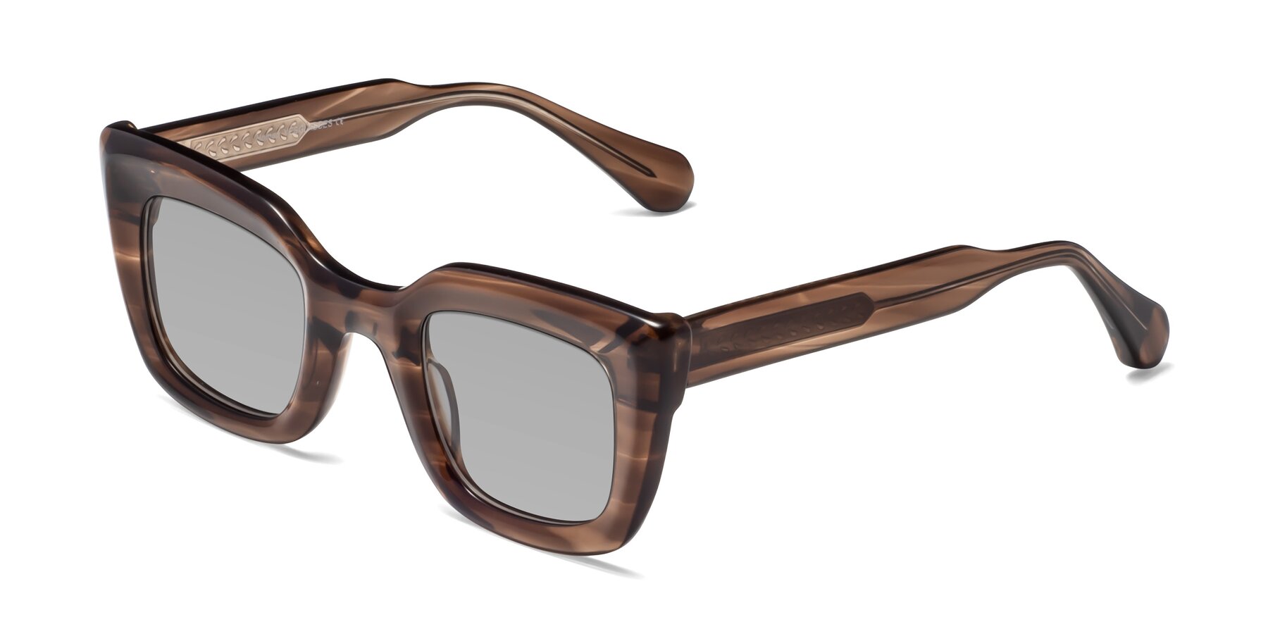 Angle of Homan in Chocolate with Light Gray Tinted Lenses