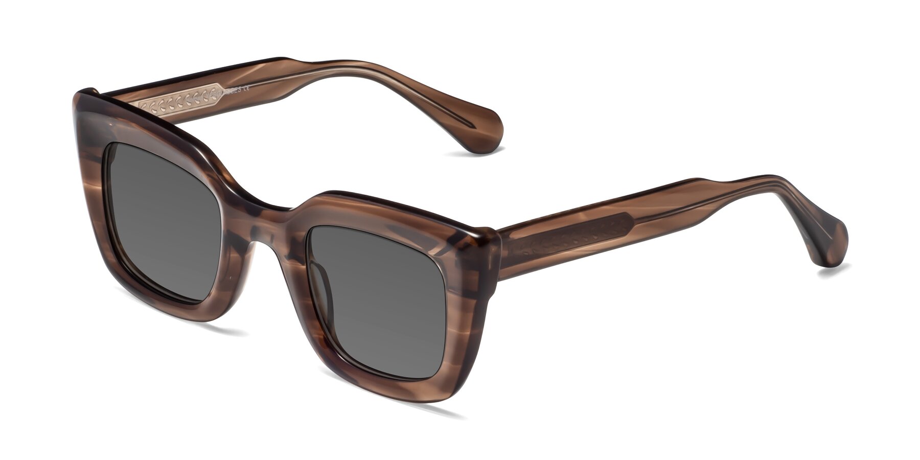 Angle of Homan in Chocolate with Medium Gray Tinted Lenses
