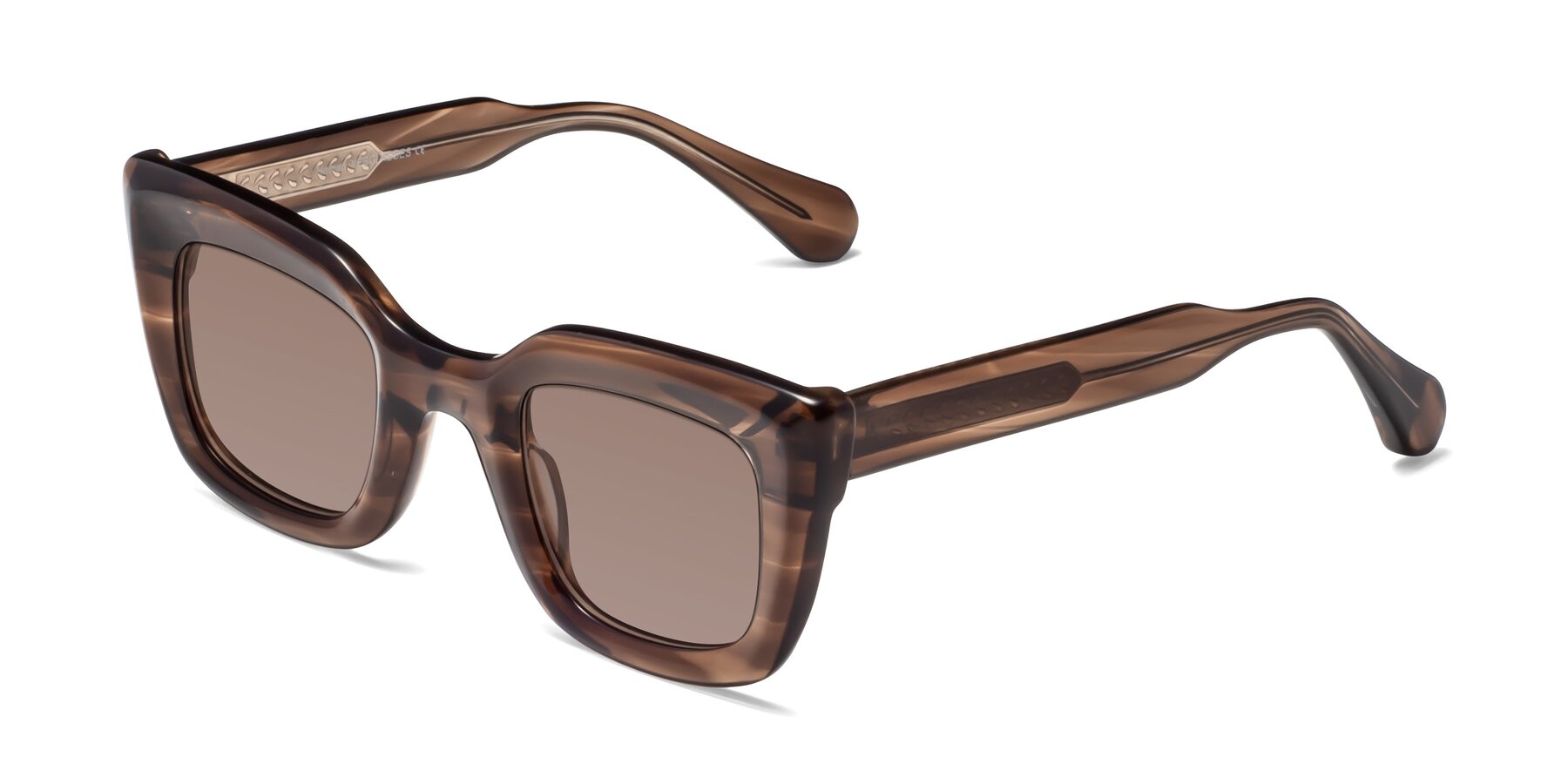 Angle of Homan in Chocolate with Medium Brown Tinted Lenses