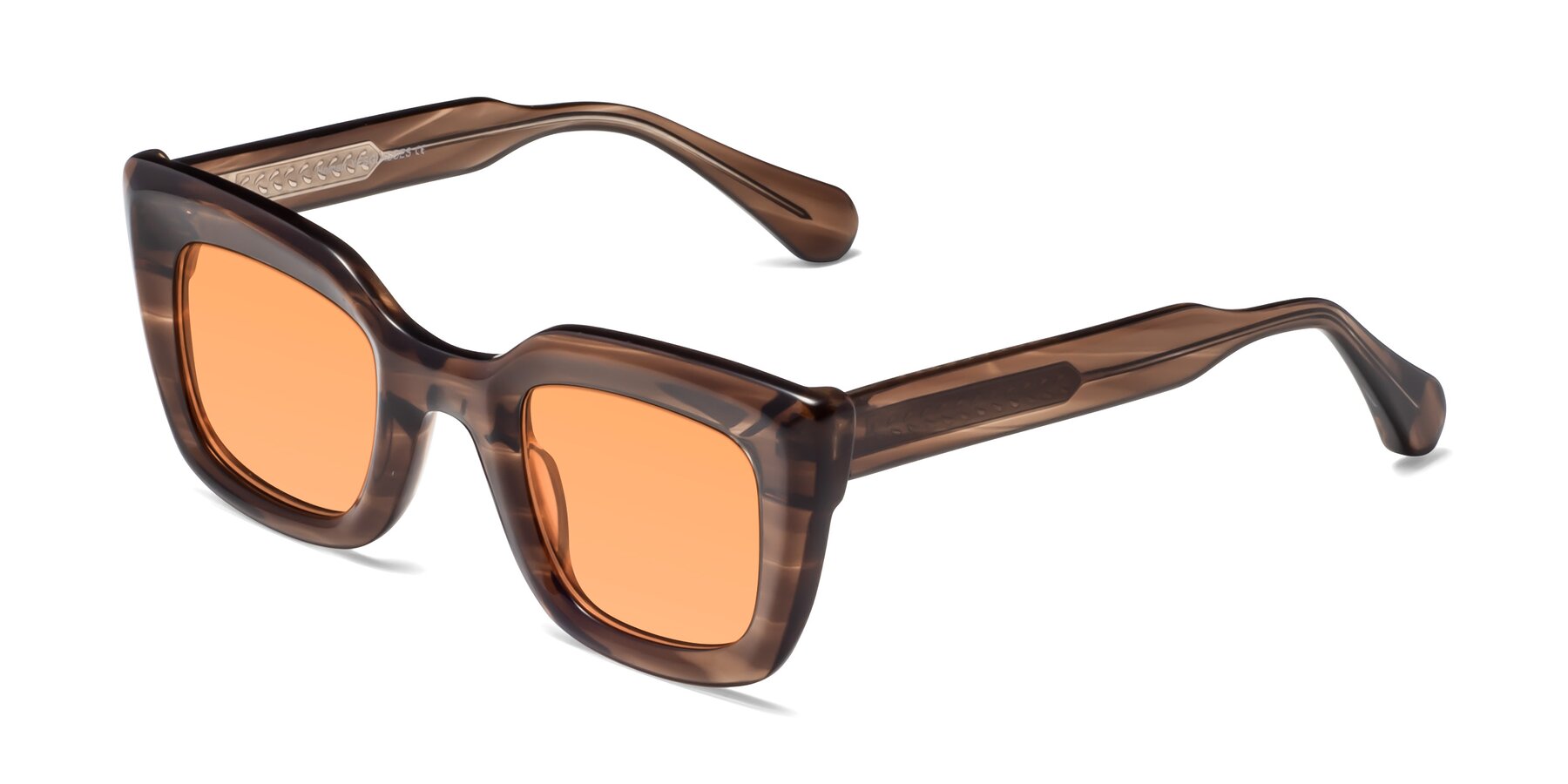 Angle of Homan in Chocolate with Medium Orange Tinted Lenses