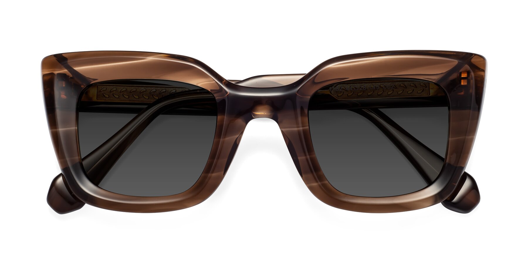 Folded Front of Homan in Chocolate with Gray Tinted Lenses