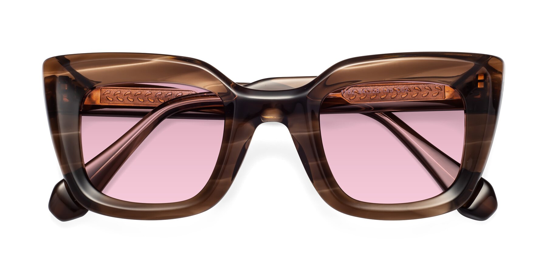 Folded Front of Homan in Chocolate with Light Wine Tinted Lenses