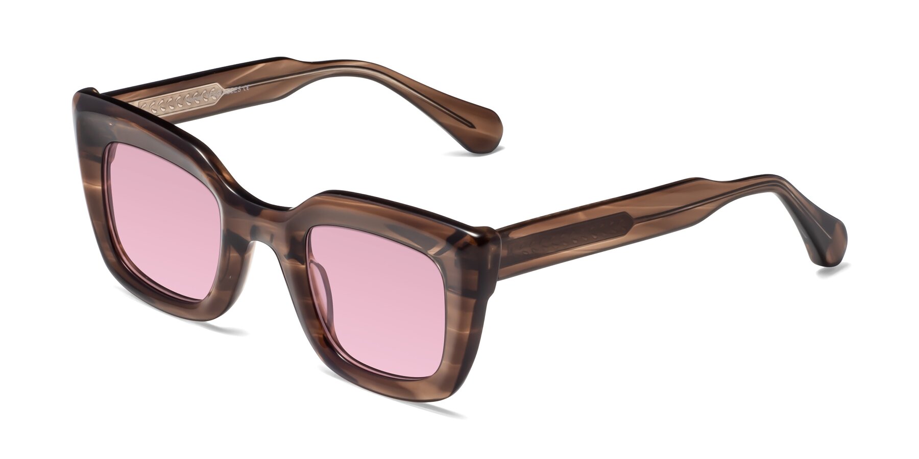 Angle of Homan in Chocolate with Light Wine Tinted Lenses