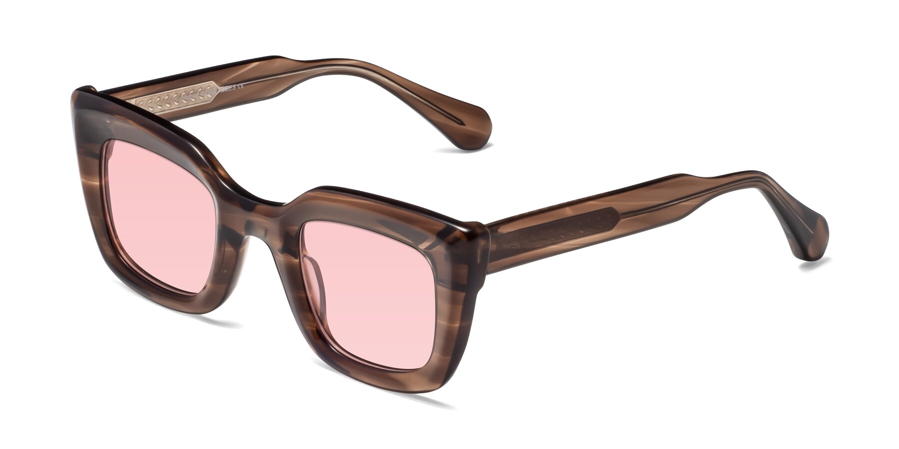 Angle of Homan in Chocolate with Light Garnet Tinted Lenses