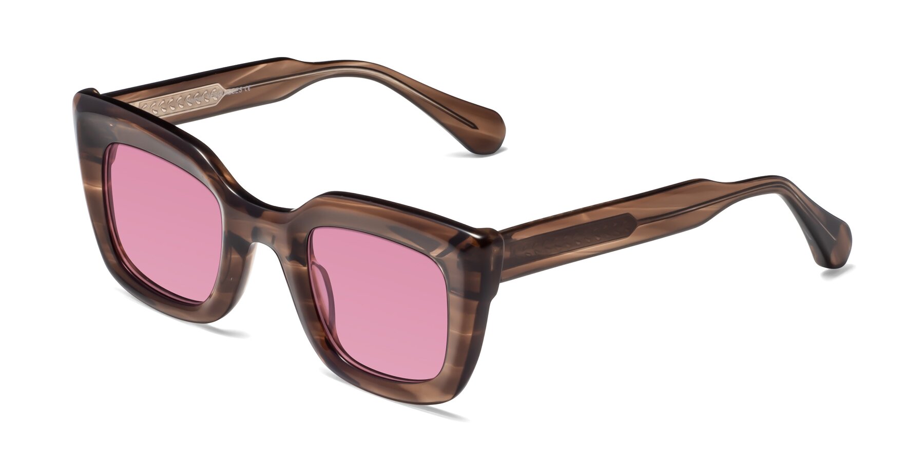 Angle of Homan in Chocolate with Medium Wine Tinted Lenses