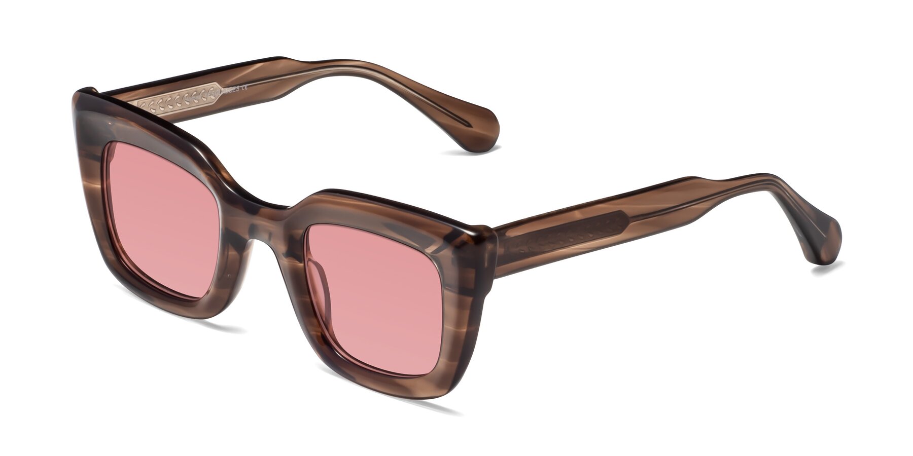 Angle of Homan in Chocolate with Medium Garnet Tinted Lenses