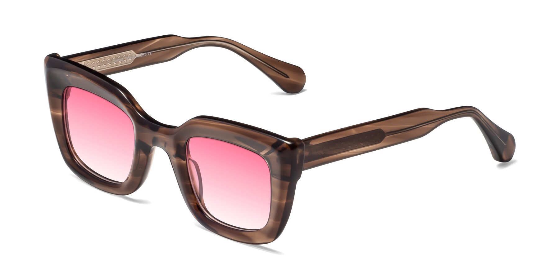 Angle of Homan in Chocolate with Pink Gradient Lenses