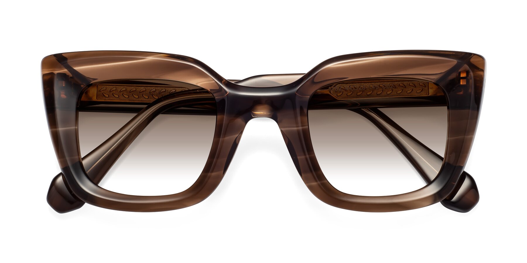 Folded Front of Homan in Chocolate with Brown Gradient Lenses