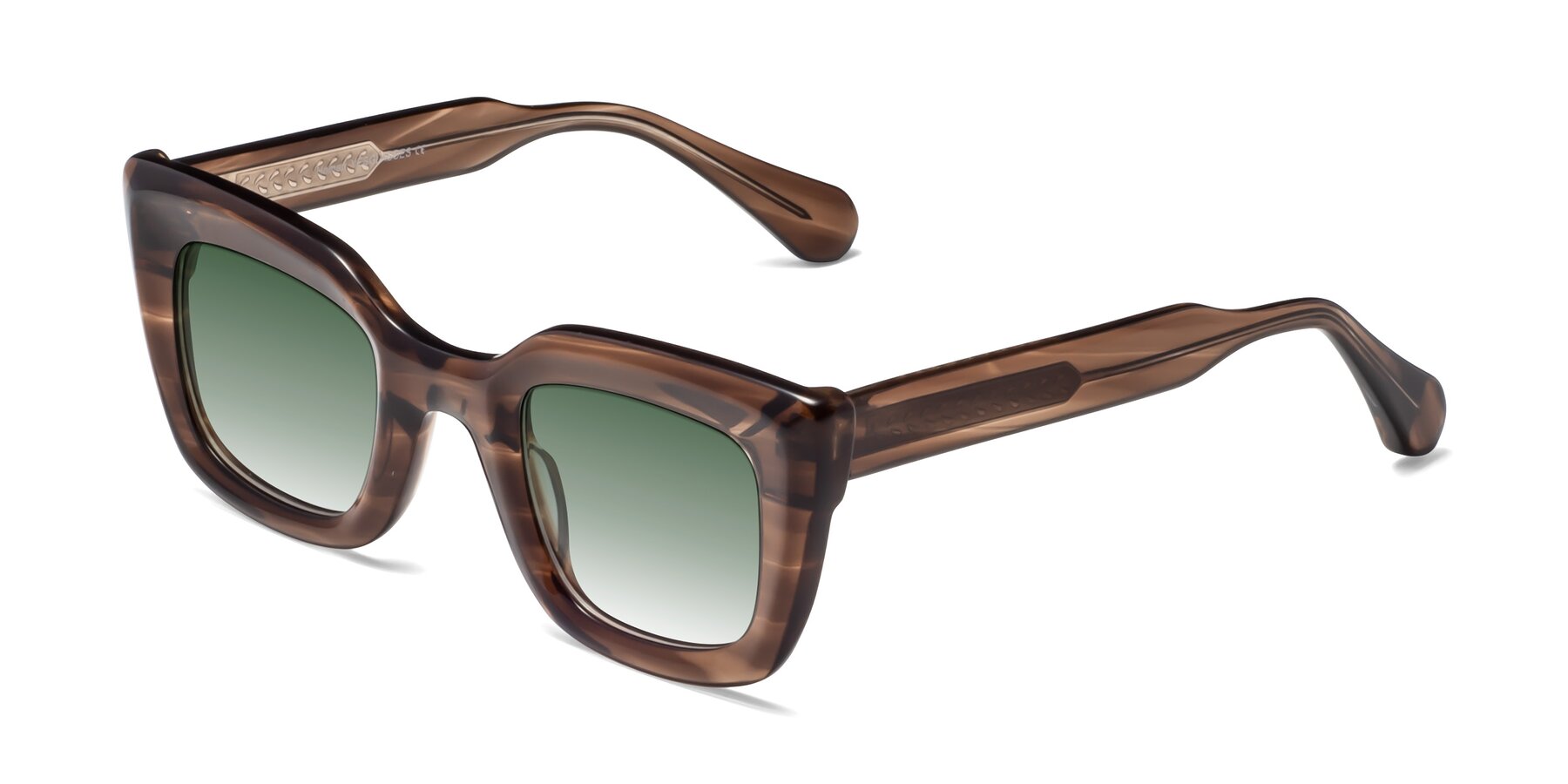 Angle of Homan in Chocolate with Green Gradient Lenses