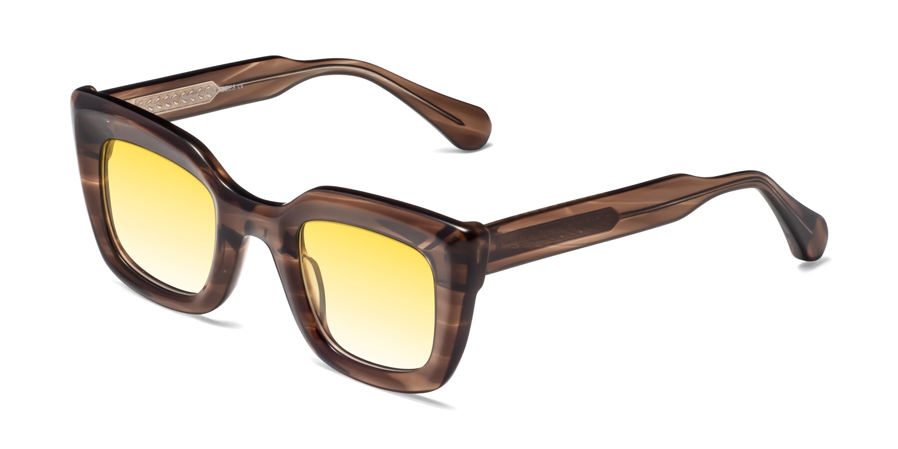 Angle of Homan in Chocolate with Yellow Gradient Lenses