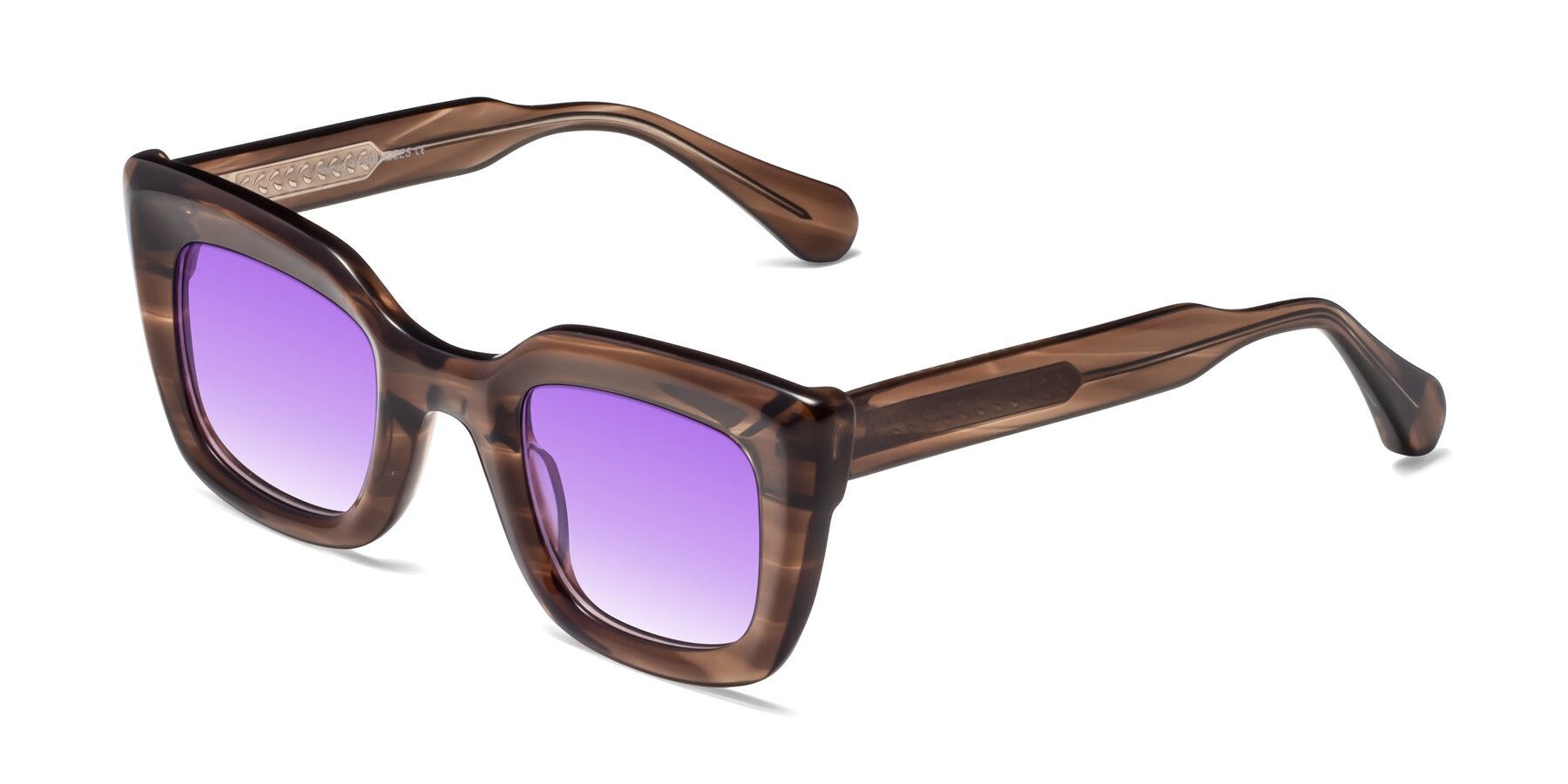 Angle of Homan in Chocolate with Purple Gradient Lenses