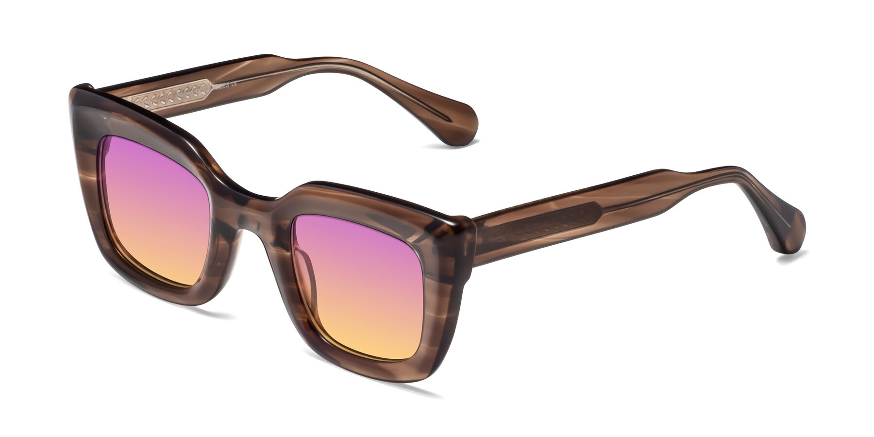 Angle of Homan in Chocolate with Purple / Yellow Gradient Lenses