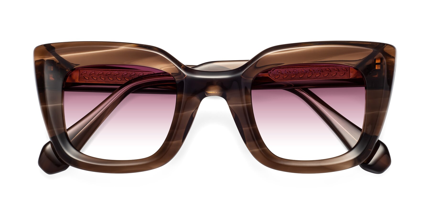 Folded Front of Homan in Chocolate with Wine Gradient Lenses