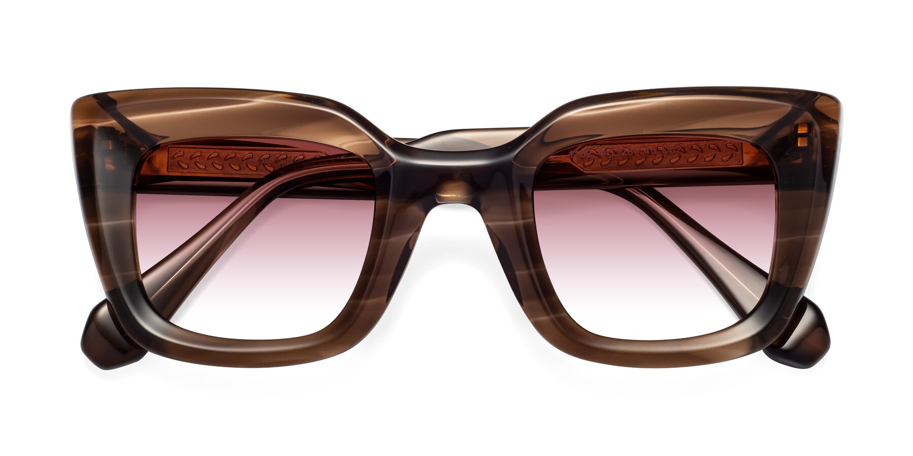 Folded Front of Homan in Chocolate with Garnet Gradient Lenses