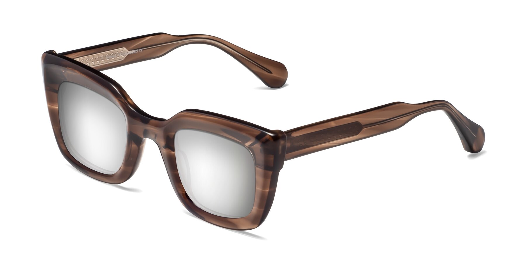 Angle of Homan in Chocolate with Silver Mirrored Lenses