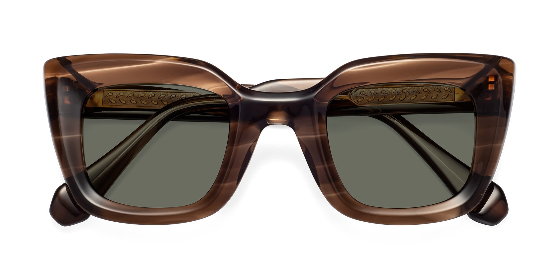 Folded Front of Homan in Chocolate with Gray Polarized Lenses