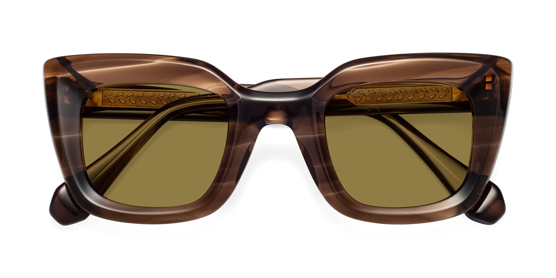 Folded Front of Homan in Chocolate with Brown Polarized Lenses